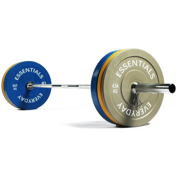 BalanceFrom 2" Olympic Bumper Plate Weight Plate Sets with 7FT Barbell