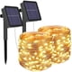 thumbnail image 1 of [2 pack] luces solares de cuerda para exteriores, luces de cadena solares impermeables de 12m 100 led para exteriores 8 modos de luz de decoración para jardín, patio, patio, hogar, Chris Feliz Sencillez, 1 of 5