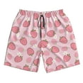 thumbnail image 3 of Uemuo Strawberries Pattern Men's Swim Trunks Hawaiian Beach Bathing Suit Swimsuits Beach Quick-Dry Shorts with Pockets-Large, 3 of 9