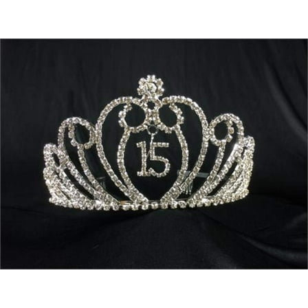 Rhinestone 15 Birthday Tiara Headband with Combs Metal Hair Accessories
