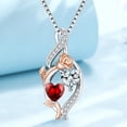 thumbnail image 7 of Taioiat Double Birthstone Necklaces for Women 18K Gold Plated Birthstone Rose Flower Jewelry Anniversary Valentines Day Mother's Day Birthday Gifts for Her Wife Girlfriend Mom, 7 of 7