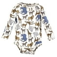 thumbnail image 4 of Touched by Nature Unisex Baby Organic Cotton Long-Sleeve Bodysuits, Classic Safari, 3-6 Months, 4 of 5