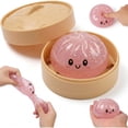 thumbnail image 3 of HZYZ 4" Squishy Dumpling Toys Giant, Galaxy Glitter Mystery Squishy Bun, Dumpling Stress Squeeze Balls with Steamer Box, Stress Relief Sensory Dumpling Squishy Toys for Everyone Anxiety Relief, Pink, 3 of 9