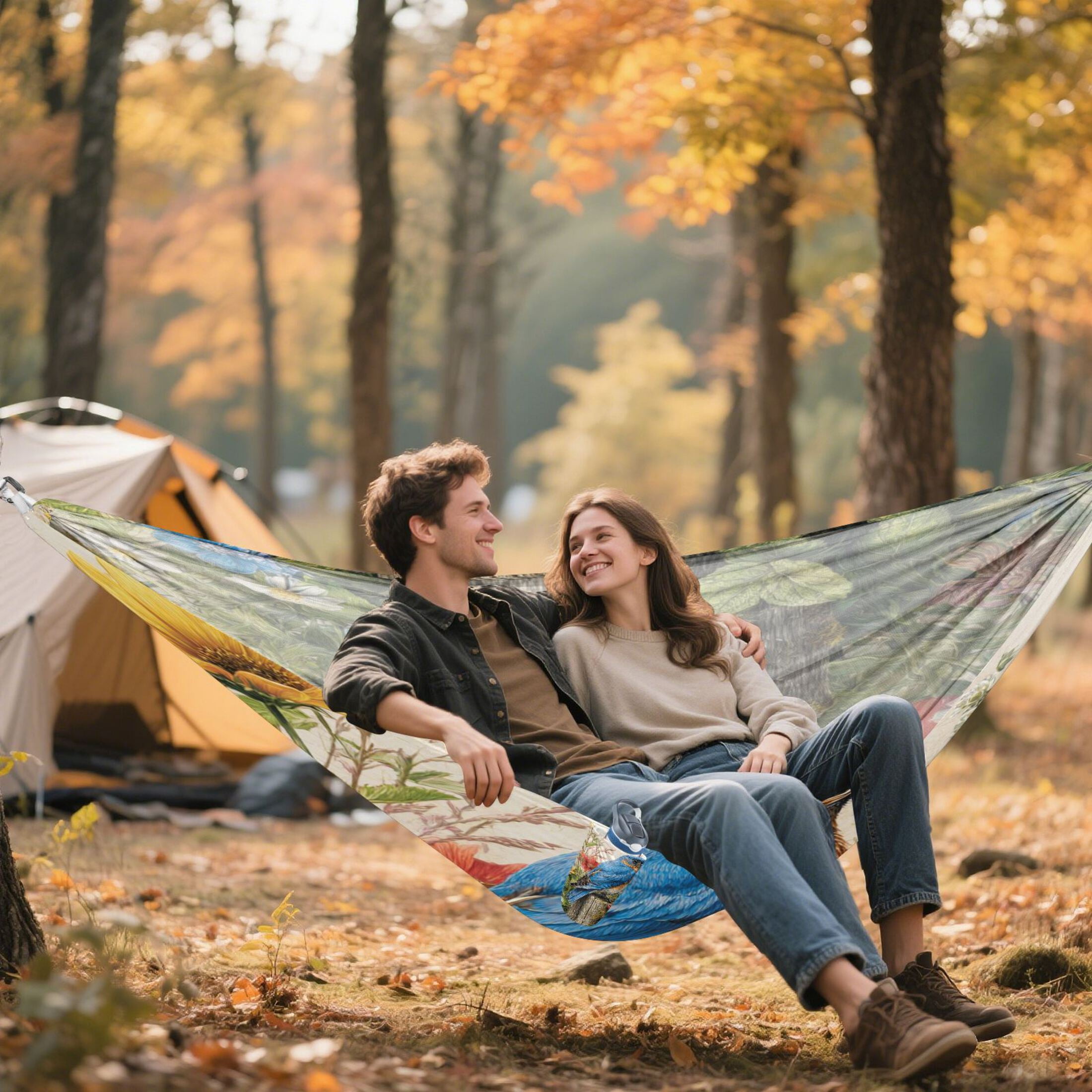 Hammock Camping Hammock Nylon Portable Hammock Travel Camping Hammock Blue Bird Perched