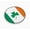 Flexible, variant on Ireland Flag and Shamrock 3D Domed Round Automotive Emblem