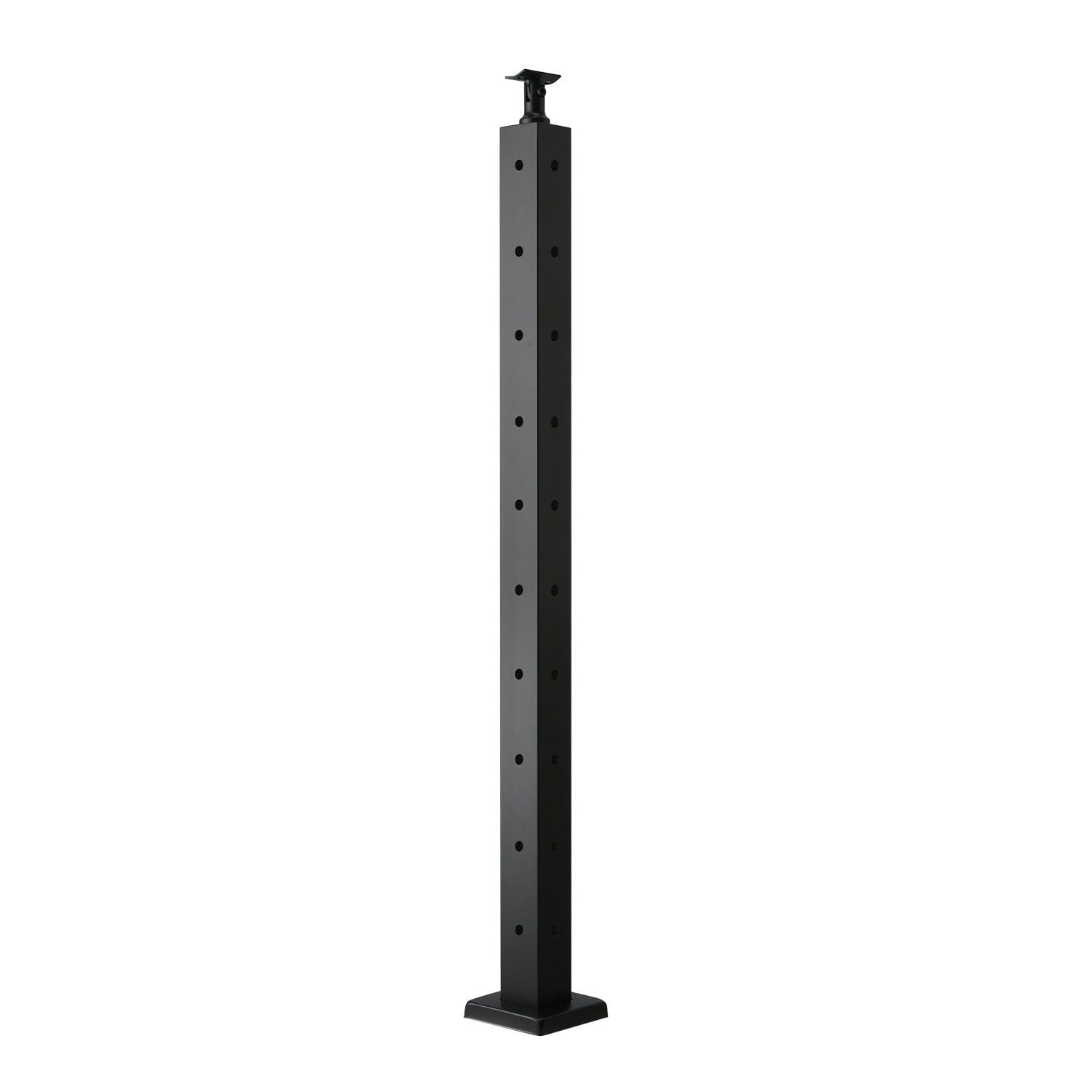 L-Type Hole Cable Railing Post 42", SUS304 Stainless Steel, 12 Pairs of Holes, 3" Spacing, for Corner Deck Stairs Balcony Railing