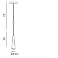 thumbnail image 5 of 20444-037 Eurofase Lighting Sliver - 1 Light Small Pendant - 2.75 Inches Wide by 12 Inches High-Black Finish, 5 of 5