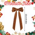 thumbnail image 3 of 6-Pack Velvet Bow Hair Clips, 8.66-Inch Long Tail Ribbon Barrettes for Women and Girls, Large Ponytail Bows for Cottagecore, Wedding, Fall, Everyday and Holiday Styling, 3 of 6