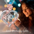 thumbnail image 2 of 18 Year Old Birthday Gifts 925 Sterling Silver Love Heart Rose Flower Pendant Necklace for Women 16th/18th/21th/25th/30th/40th/50th/60th Gifts for Daughter Sister Graduation Jewelry (30th), 2 of 6