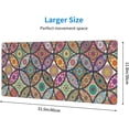 thumbnail image 5 of Pretty Mandala Ceramic Rainbow Mouse Pad XL Extended Mouse Mat, Non Slip Rubber Base Stitched Edge Gaming Pc Large Mice Pad 31.5 X 11.8 Inch, 5 of 6