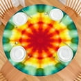 thumbnail image 2 of Tie Dye Soft Petal Ring Pattern Round Fitted Tablecloth with Elastic Edge,Dining Table Cover Waterproof,Outdoor Round Tablecloth for Camping,Dining,Indoor and Outdoor, 2 of 7