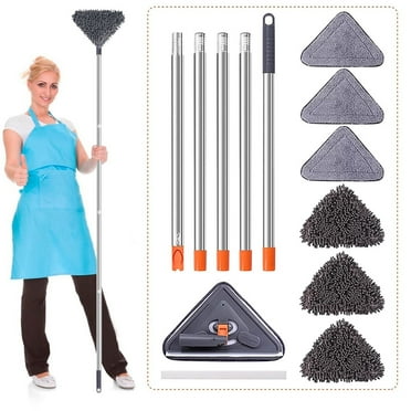85" ​Wall Mop Wall Cleaner with Long Handle , 360° Rotating Microfiber Dust Mop Triangle Wet and Dry Dust Mop for Ceiling Washer, Cleaning Wall and Baseboard Duster