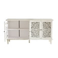 thumbnail image 4 of Noble House Sideboard Buffet Cabinet with Floral Carvings, Adjustable Shelves, Solid Wood Legs, and Brass Handles, Vintage Style Storage, Antique White, 4 of 6