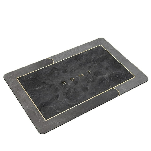 Alfombras de Baño para Baño Súper Absorbente de Goma Seca de Respaldo Antideslizante, Alfombra de Ducha Lavable 16x24 Pulgadas 40x60cm para Delante de la Bañera, Poliéster Negro