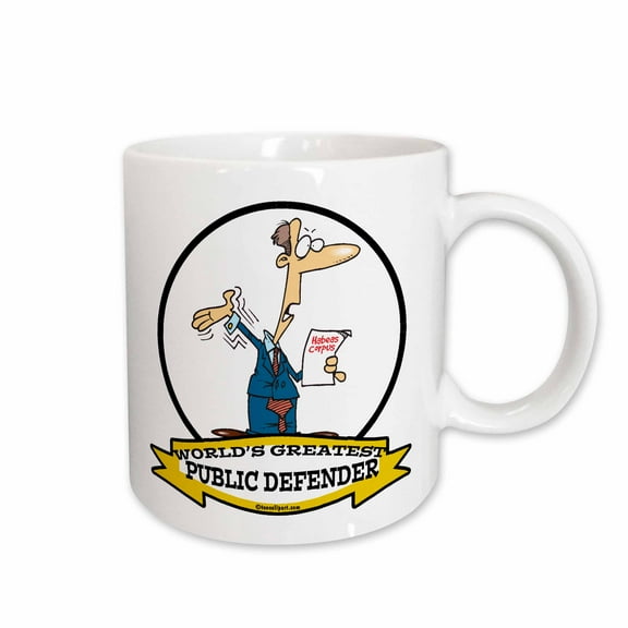 3drose, Funny Worlds Greatest Public Defender Occupation Job Cartoon, 11oz Mug