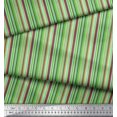 thumbnail image 2 of Soimoi Green Cotton Voile Fabric Vertical Stripe Fabric Prints By Yard 42 Inch Wide, 2 of 3