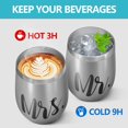 thumbnail image 3 of Mr and Mrs Wine Tumbler Bridal Shower Idea for Bride and Groom, 12 Oz Mr Mrs Stainless Steel Insulated Tumblers Wedding Idea for Newlyweds Couple His and Her Engagement Honeymoon, Set of 2, 3 of 5