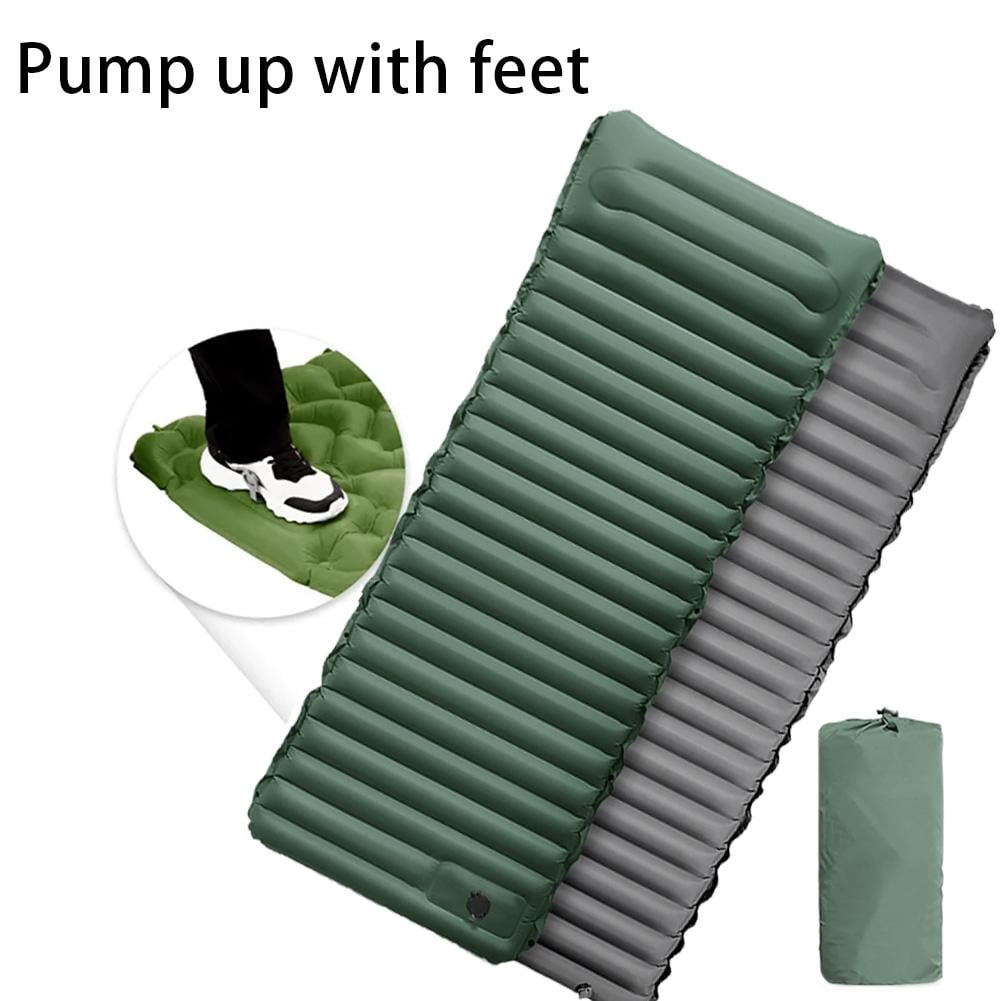 Camp Self Inflating Camping Mattress with Built-in Foot Pumpღ