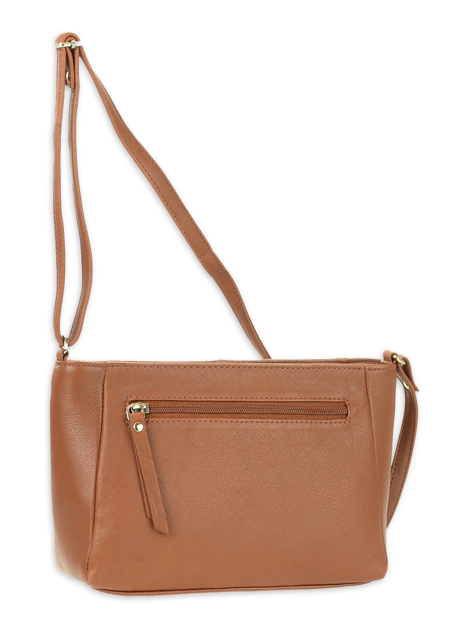 Leather Top zip crossbody bag
