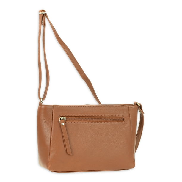 Leather Top zip crossbody bag