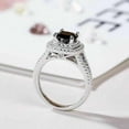 thumbnail image 4 of 2Ct Cushion Cut Black Diamond Double Halo Wedding Ring 14K White Gold Plated, 4 of 5