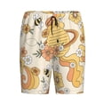 thumbnail image 4 of Wukai Groovy Floral Men’s Short Pajama Pants With Pockets Soft Sleep Pj Shorts for Men-Large, 4 of 6