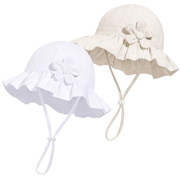 Gorro DANMY para niña, ala ancha, UPF 50+, ajustable de 6 a 12 m
