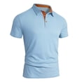 thumbnail image 4 of Men's Summer Ice Silk Mesh Short Sleeve Polo Shirt Breathable Knit Collar Casual,Sky Blue,L, 4 of 4