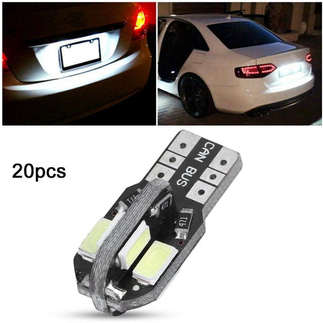 Accesorio para coche, 20 bombillas LED de 8 LED para luz de cuña lateral de coche, rendimiento impulsado