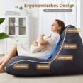 thumbnail image 4 of Bean Bag Chair Sofa Memory Foam Pre-Filled Bean Bag Chairs Stuffed Beanbag Sofa Lazy Bean Bag Sofa for Adults, Bean Bag Couch for Gaming, Reading & Relaxing(Linen, Dark Grey), 4 of 15