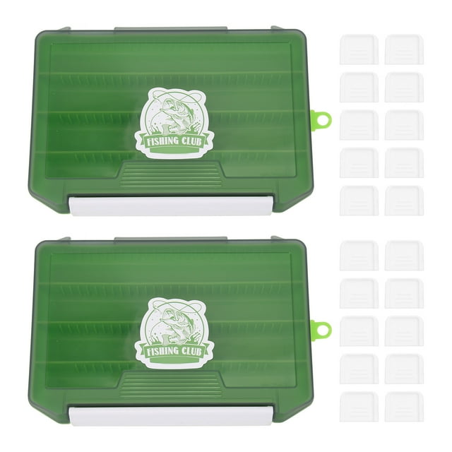 2pcs Single Layer Insert Bait Box Tackle Lure Storage Case ABS Fishing Gear AccessoriesGreen