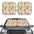 thumbnail image 2 of Fotbe Groovy Daisy Flowers 2-Piece Car Windshield Sun Shade | Sun Blocker for Car Windshield | Foldable Automotive Interior Accessories for Sun Protection-Small, 2 of 7
