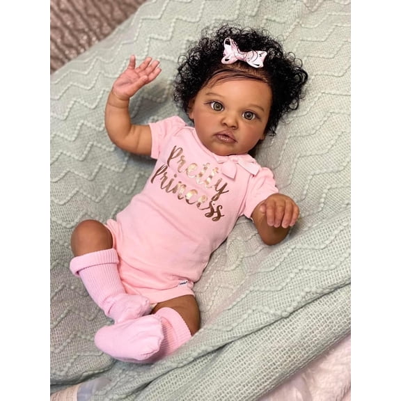 Reborn Baby Dolls Black Girl - 20 Inch Newborn Baby Doll African American Dolls That Look Real with Accessories Gift for Kids Age 3 