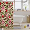 thumbnail image 3 of Manfei Cute Bow Cherry Shower Curtain 72Wx72L,Brown Cheetah Print Bathroom Curtain, 3 of 5
