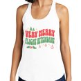 thumbnail image 2 of Very Merry Flight Attendant Tank Top Fitted Racerback Women's X-Large White, 2 of 5