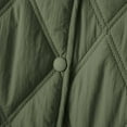 thumbnail image 6 of Hueook Coats for Women Women Warm Quilted Jackets for Women Long Sleeve Floral Soild Puffer Jacket Coats with Pockets Army Green 2X, 6 of 7
