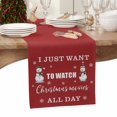thumbnail image 3 of Christmas Table Runner Christmas Movie Snowman Table Runners Xmas Themed Red Cotton Linen Dresser Scarf Kitchen Dining Table Decor for Christmas Holiday Party Decor 13x90 Inch, 3 of 9
