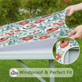 thumbnail image 6 of Pioneer Flower Floral Print Pattern Square Fitted Tablecloth with Elastic Edge,Square Table Cover,Washable Elastic Table Cover for Home Kitchen Party Decor 36"x36", 6 of 6