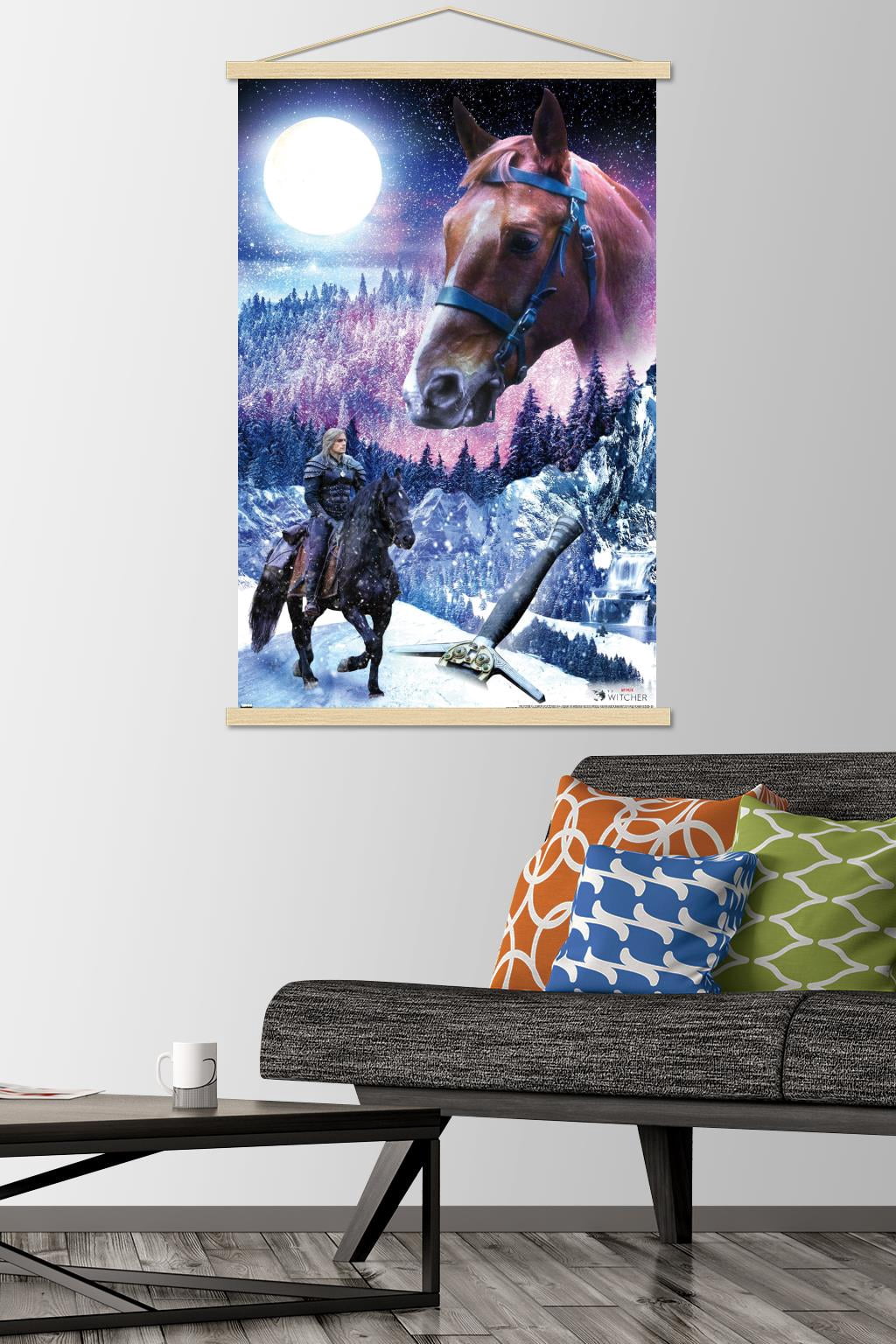 Netflix The Witcher Season 2 - Roach Wall Poster with Wooden Magnetic Frame, 22.375" x 34"