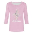 thumbnail image 4 of Craaazy Women's Shirts Christmas Printed 3/4 Sleeve Casual Tops Gifts, 4 of 5