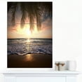 thumbnail image 3 of Designart 'Tropical Beach with Palm Leaves ' Seashore Canvas Art Print, 3 of 3