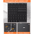 thumbnail image 6 of INCLY 100PCS Black Pegboard Wall Organizer Kit, 24x24 Inch Metal Pegboard Panels Utility Tool Organizer with Hooks & Paper Towel Holder, Pegboard Storage System for Garage Workbench Shed, 6 of 7