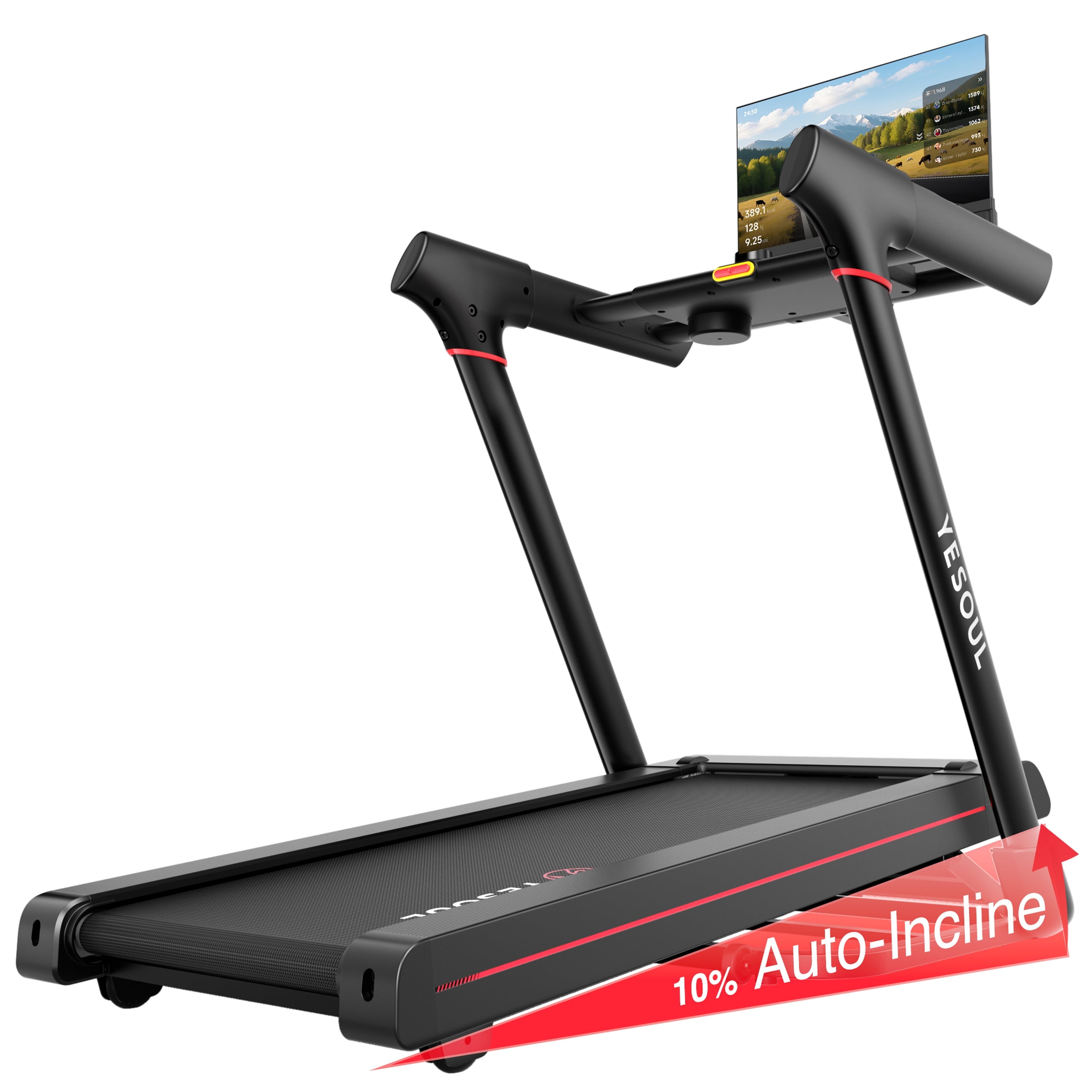 Yesoul T3S Plus 10% Auto-Incline Treadmill with Screen,Home Aerobic Training,Brushless Quiet Operation & Foldable Storage - Supports Multi-Workout Classes & Real-Time Exercise Metrics