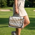 thumbnail image 4 of COEQINE Golf Cart Seat Cushion Cover, Portable Design Folds with Handle, Universal Fit 51.2x30.3", Quilted Comfort Padding with 4 Pockets, for 2/4 Person Seats, Brown Gold Marble, 4 of 8