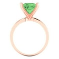thumbnail image 4 of 3 ct Princess Cut Simulated Green Diamond Solitaire 18K Rose Gold Womens Engagement Ring, 4 of 5