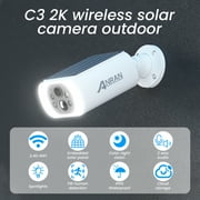 ANRAN 2K/4MP Solar Security Camera with Base Station, Expandable Local Storage, No Monthly Fee, 360° View Wireless Outdoor Camera, Waterproof PIR Detection, Home Surveillance System Camera