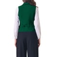 thumbnail image 4 of INSPIRE CHIC Women's Suit Vest Double Breasted Business Lapel Dressy Waistcoat Vest XS Dark Green, 4 of 7