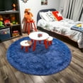 thumbnail image 3 of Jakolive Sand Green 5'x5' Plush Round Area Rug, Fluffy Shaggy Princess Castle Print, Adorable Carpet, for Girls' Kids Room, Living Area, 3 of 8