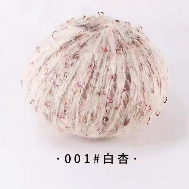 Zhuge Hilo de lana ligera para manualidades, 4 rollos, 524 yds/200 g, mezcla súper suave y esponjosa para tejer y hacer crochet de gorros, chales, prendas y mantas multicolores, color albaricoque