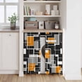 thumbnail image 6 of Burnt Orange Black Geometric Kitchen Curtain for Berdoom Living Room Cafe 54 Inch Length, Modern Color Block Abstract Tiers Curtains Light Filtering Drapes Window Treatment 2 Panels 52"Wx54"L, 6 of 8